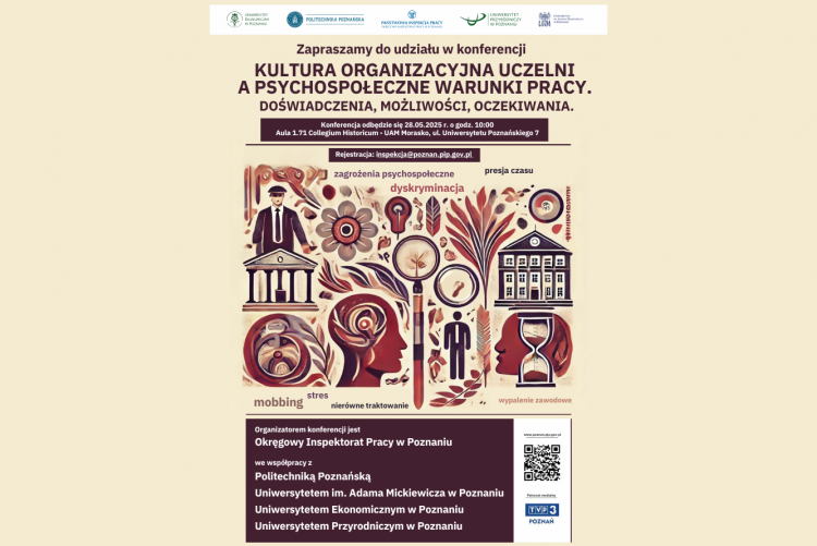 Grafika konferencji: KULTURA ORGANIZACYJNA UCZELNI A PSYCHOSPOŁECZNE WARUNKI PRACY