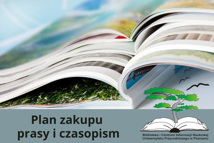 Grafika z tekstem: plan zakupu pracy i czasopism na 2025 rok z grafiką kolorowego czasopisma