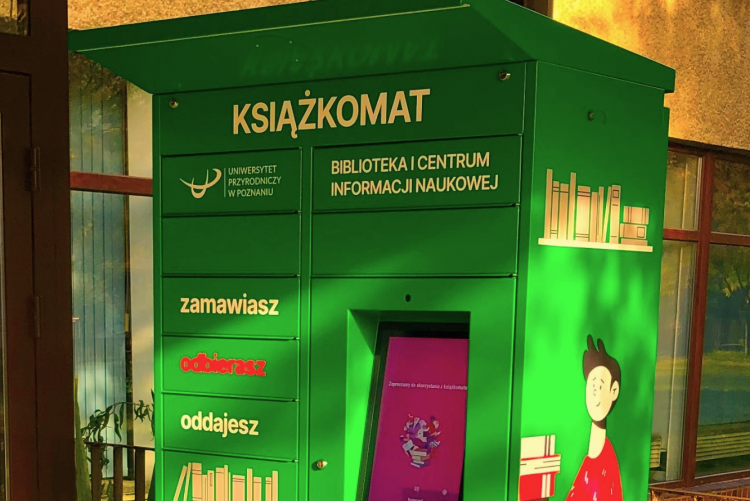 Grafika przedstawiająca książkomat