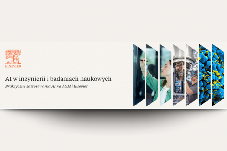 Grafika opisująca webinar AI w inżynierii i badaniach naukowych, grafika autorska Elsevier