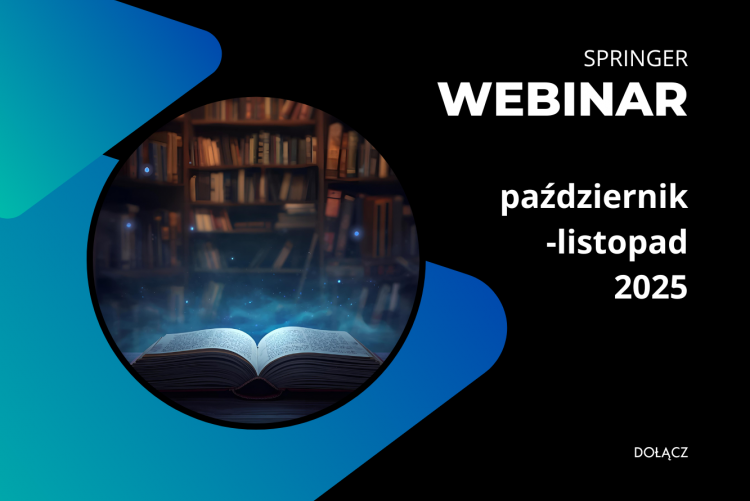 Grafika z książką i tekstem: Webinaria Springer październik-listopad 2025