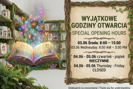 Grafika opisująca godziny otwarcia w czerwcu - wspomagane z AI