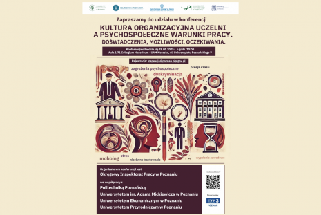 Grafika konferencji: KULTURA ORGANIZACYJNA UCZELNI A PSYCHOSPOŁECZNE WARUNKI PRACY