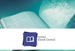 Grafika z książką i logo ProQuest Ebook Central