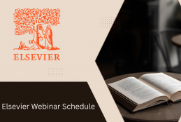 Grafika z logo elsevier i harmonogramem wspomagane canva z AI