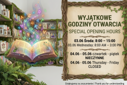 Grafika opisująca godziny otwarcia w czerwcu - wspomagane z AI